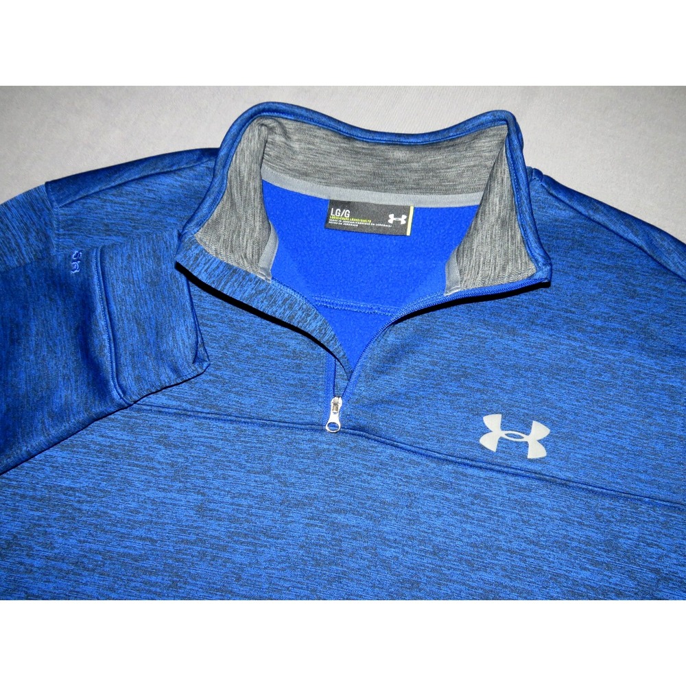 Under Armour Blue Fleece Lined 1/4 Zip GOLF Jacket Sweatshirt Men's Large